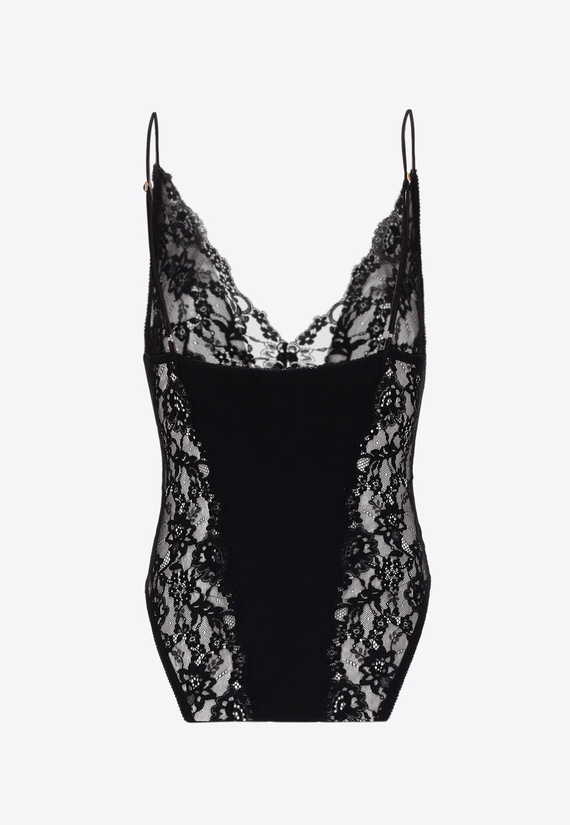 Saint Laurent Lace Bodysuit Black 813977Y3K27_1000