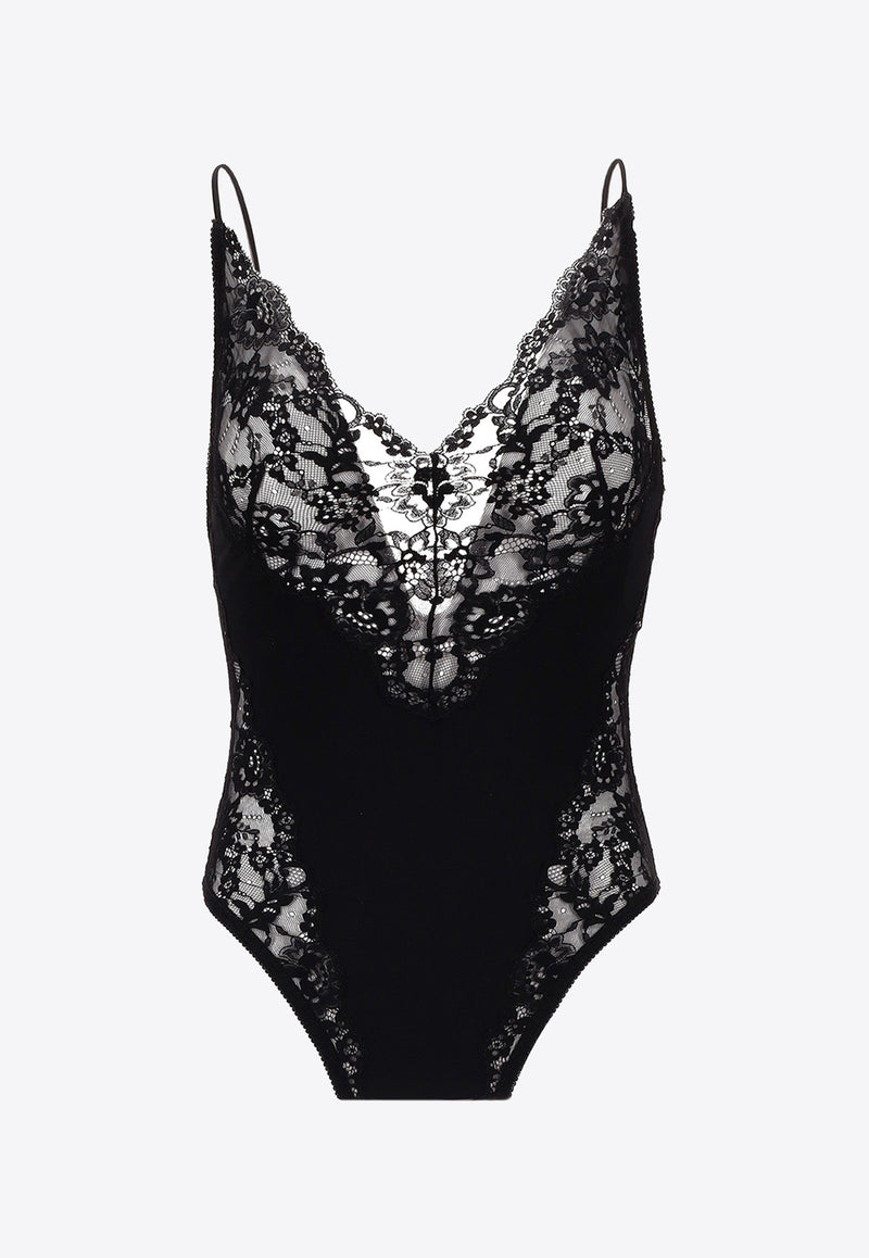 Saint Laurent Lace Bodysuit Black 813977Y3K27_1000