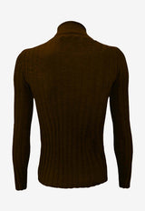 La Rose Ribbed High-Neck Sweater Brown J01121_31572