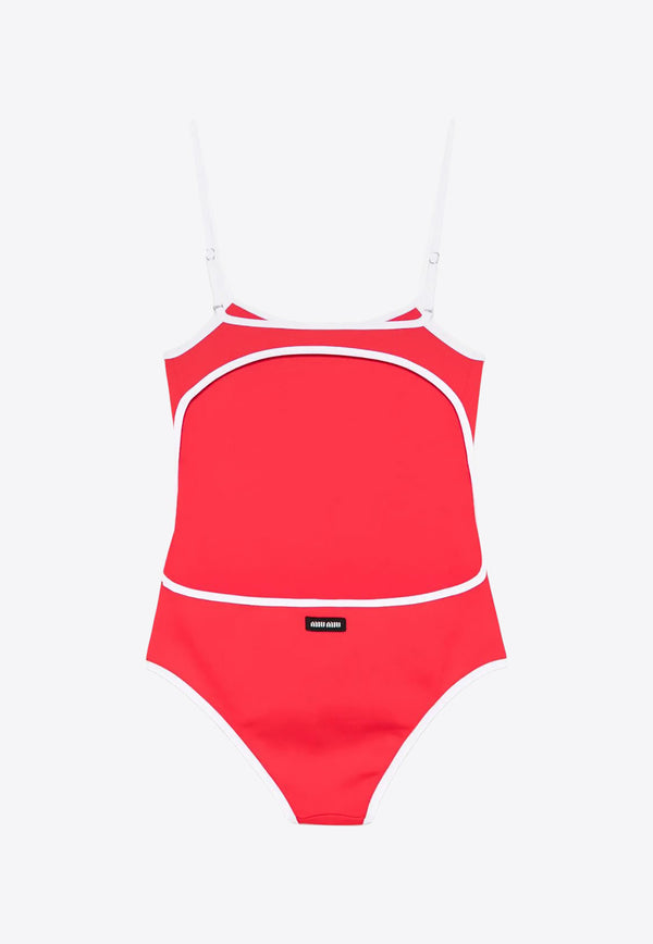 Miu Miu Cut-Out One-Piece Swimsuit Red MMV266SOOO14SJ_F0976