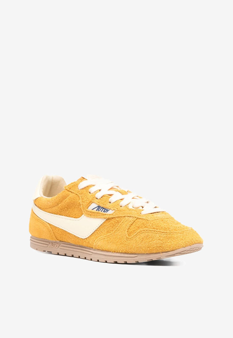 Autry Windspin Suede and Leather Low-Top Sneakers Yellow WSLWUB_03