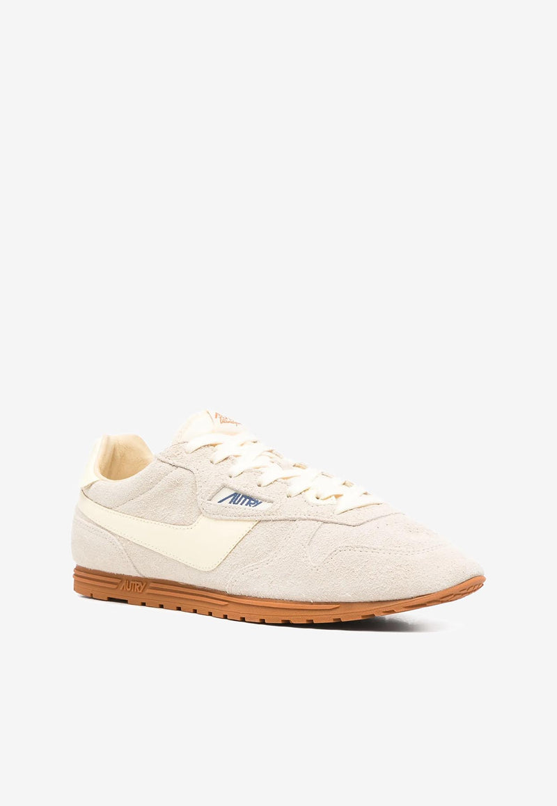 Autry Windspin Suede and Leather Sneakers Cream WSLMUB_01