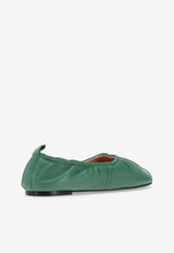 Niccolò Pasqualetti Obliqua Soft Leather Ballet Flats Green NP07F003LEA_GREEN