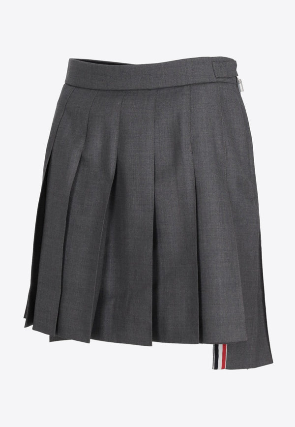 Thom Browne Signature Loopback Mini Pleated Skirt Gray FGC402V00626_035