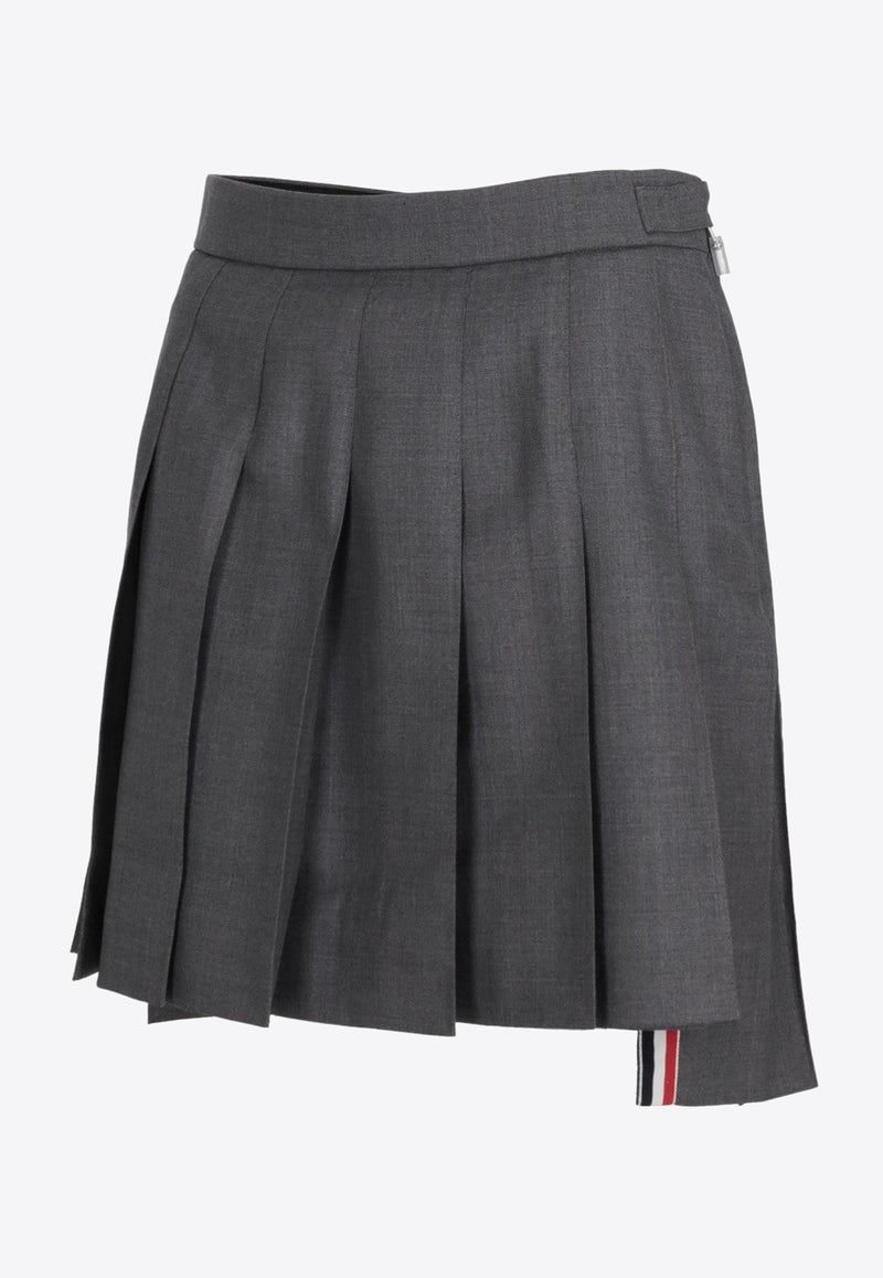 Thom Browne Signature Loopback Mini Pleated Skirt Gray FGC402V00626_035