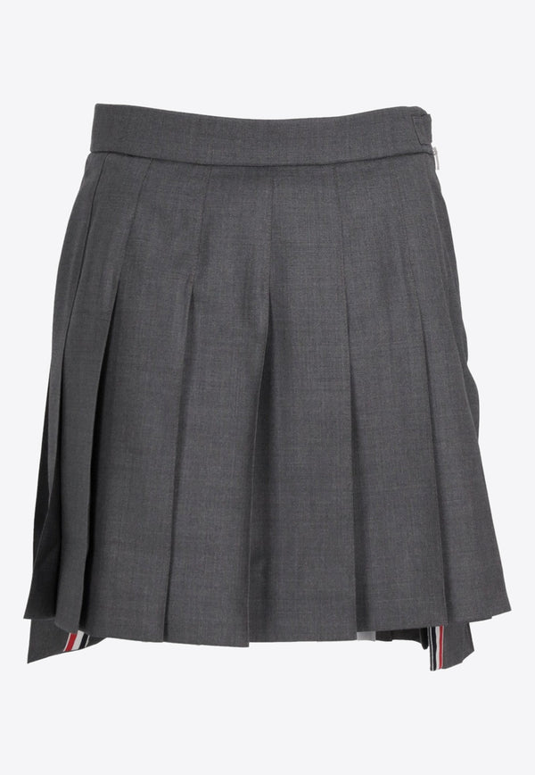 Thom Browne Signature Loopback Mini Pleated Skirt Gray FGC402V00626_035