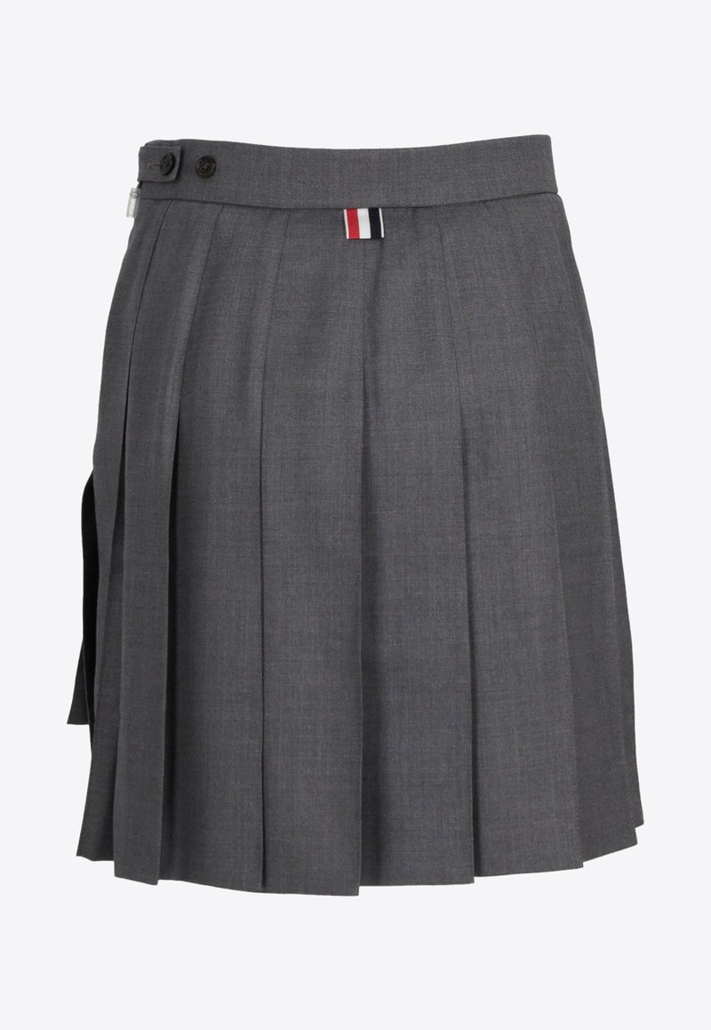 Thom Browne Signature Loopback Mini Pleated Skirt Gray FGC402V00626_035