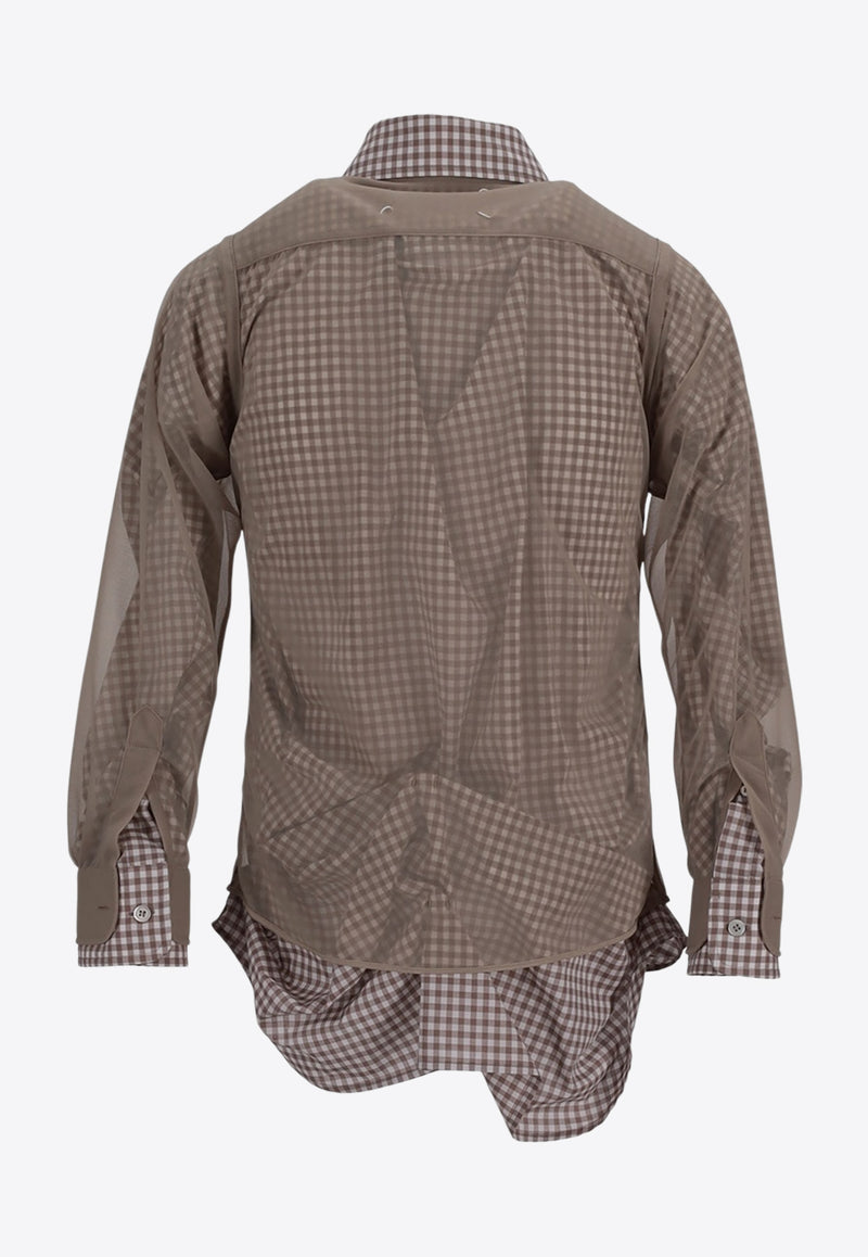 Maison Margiela Checked Layered Shirt Camel S51DT0016MTJ024_114