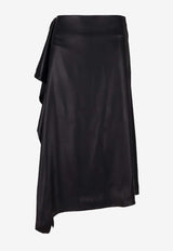 Niccolò Pasqualetti Nota Asymmetric Midi Skirt Black NP07S005SASI_NERO