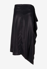 Niccolò Pasqualetti Nota Asymmetric Midi Skirt Black NP07S005SASI_NERO