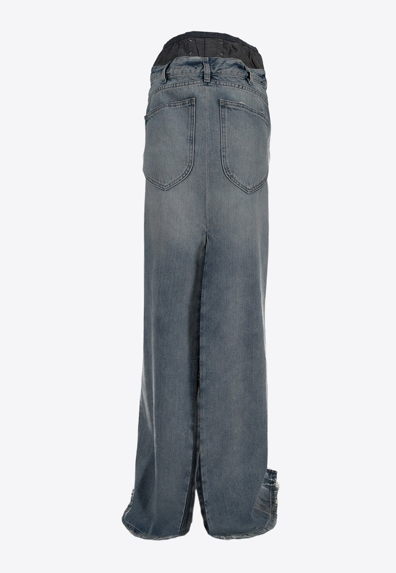 Maison Margiela Anonymity of The Lining Maxi Denim Skirt Blue S51MI0006S30383_961