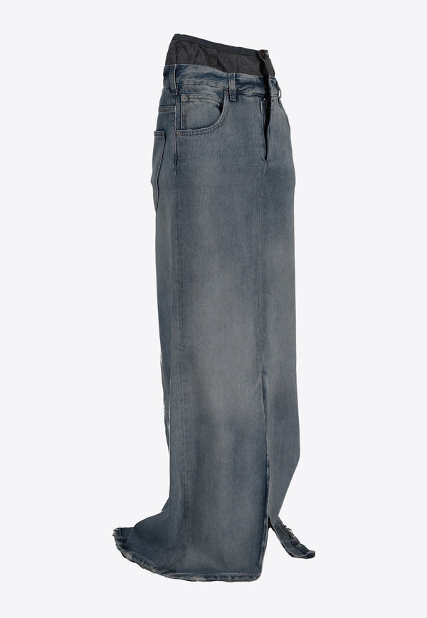 Maison Margiela Anonymity of The Lining Maxi Denim Skirt Blue S51MI0006S30383_961