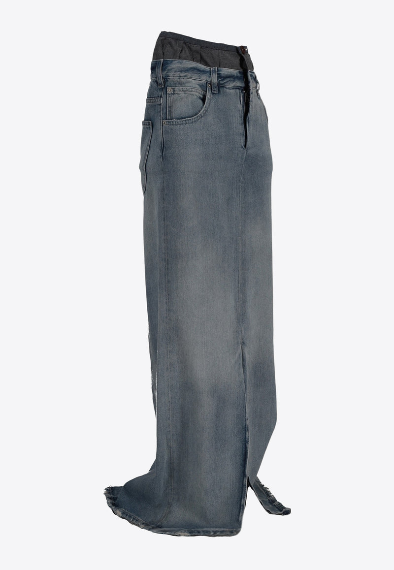Maison Margiela Anonymity of The Lining Maxi Denim Skirt Blue S51MI0006S30383_961