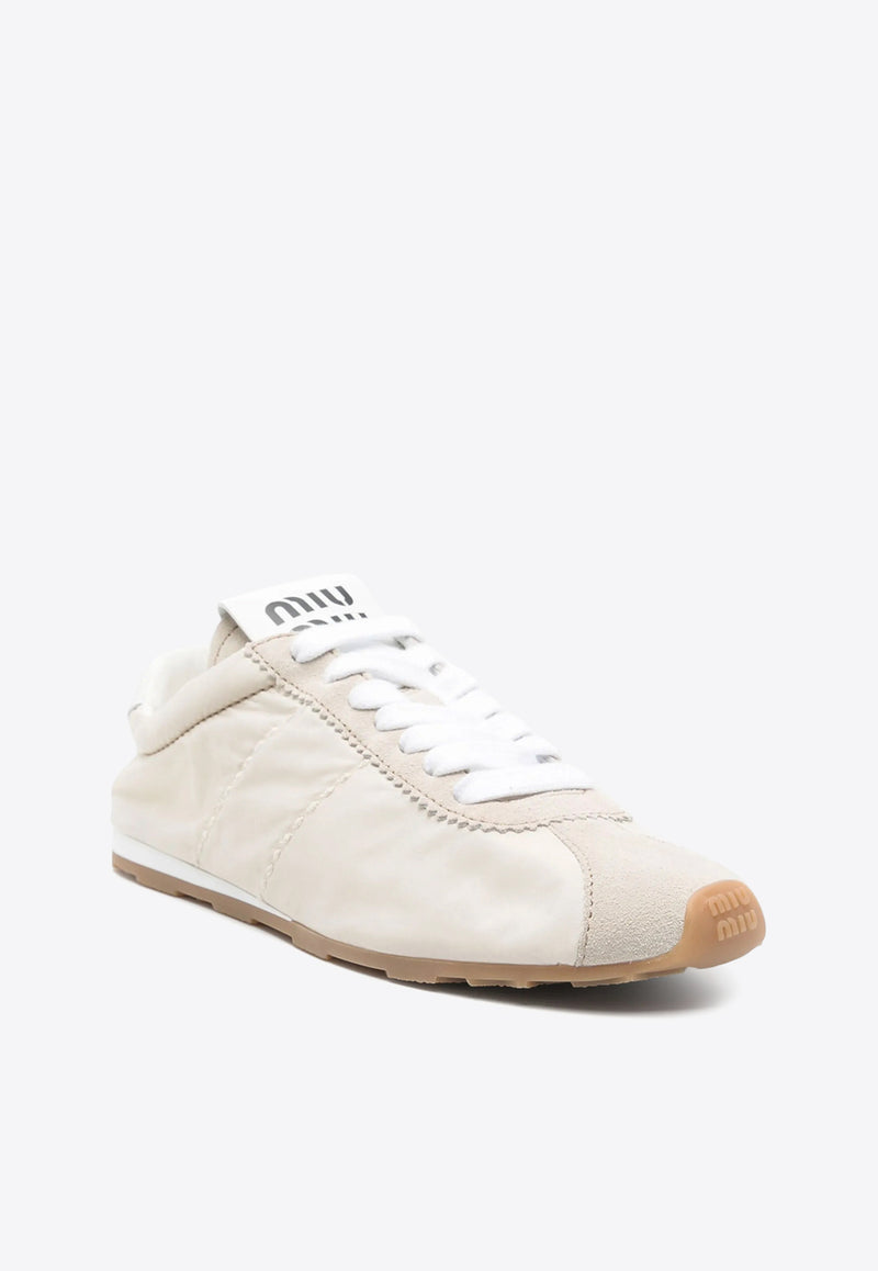 Miu Miu Plume Nappa Leather Low-Top Sneakers White 5E114EFD005D7C_F0304