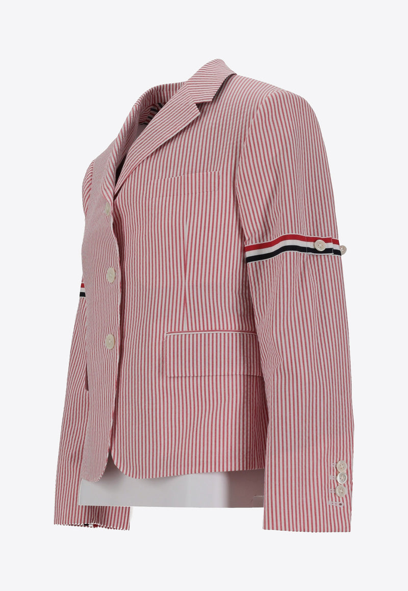 Thom Browne Single-Breasted Stripe Blazer Red FBC928O00572_600