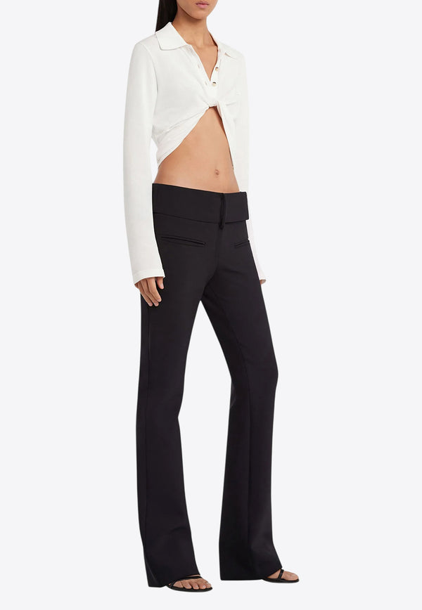 Courrèges Polo Twist Cropped Top  White 225JPO048JS0193_0001