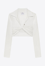 Courrèges Polo Twist Cropped Top  White 225JPO048JS0193_0001