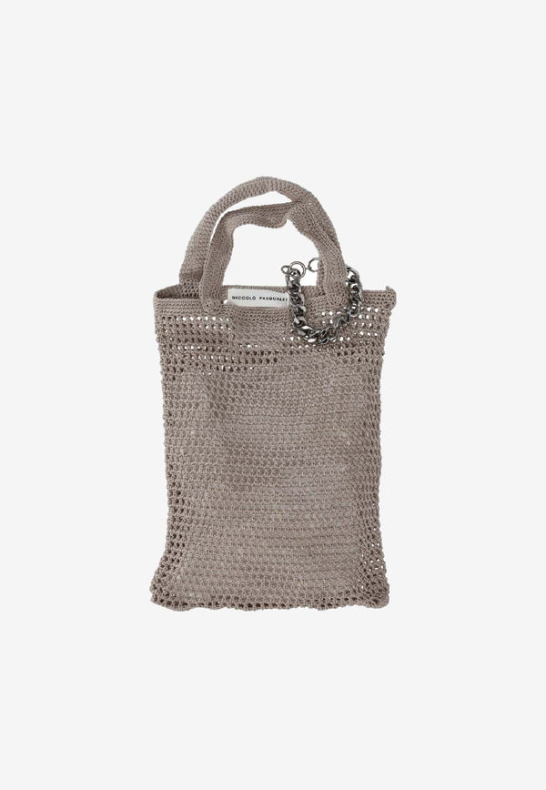 Niccolò Pasqualetti Coya Macramé Tote Bag Beige NP07B005COYA_BEIGE
