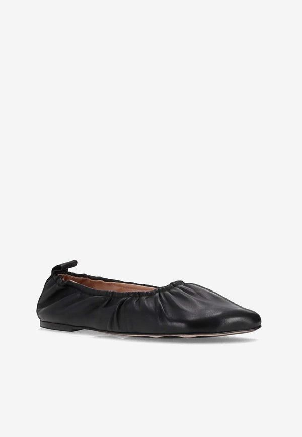 Niccolò Pasqualetti Obliqua Soft Leather Ballet Flats Black NP07F003LEA_NERO