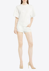 Courrèges Wide-Sleeved Crewneck T-shirt  White 125JTS168JS0107_0001