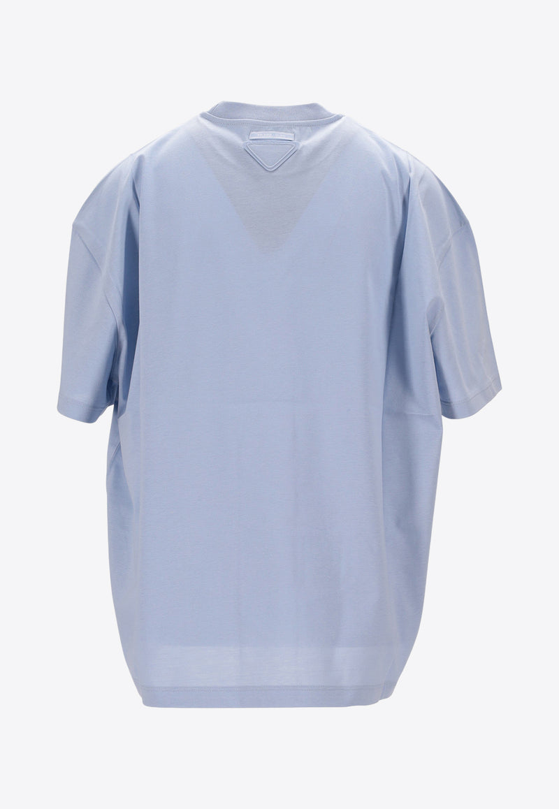 Prada Triangle Logo Oversized T-shirt Light Blue 3556BSOOO11CD_F0076