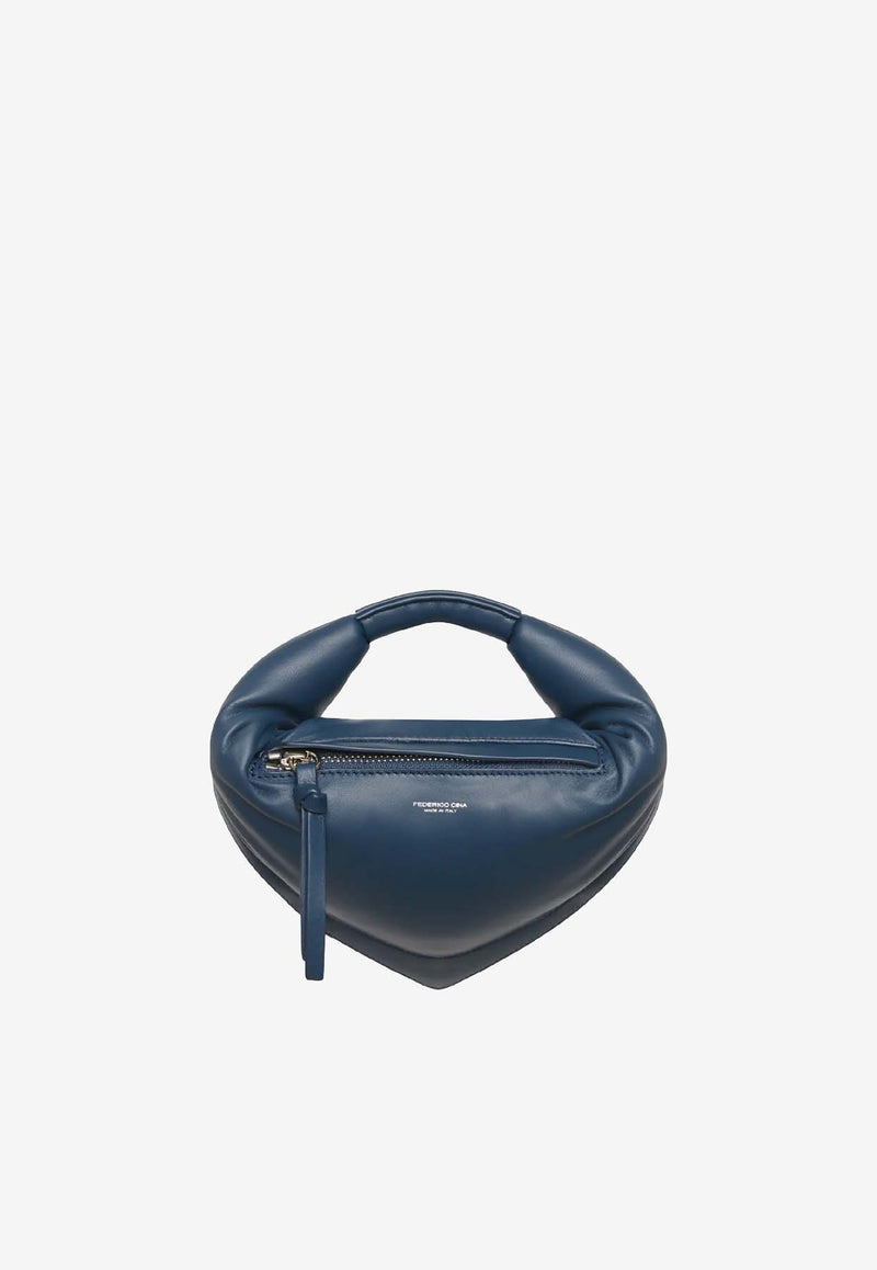 Federico Cina Mini Tortellino Nappa Leather Handbag Navy MTB0101_BLUE NAVY