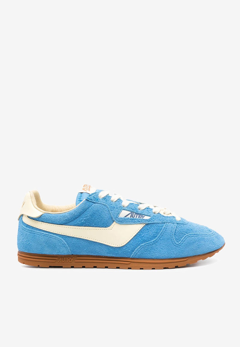Autry Windspin Suede and Leather Low-Top Sneakers Light Blue WSLWUB_18