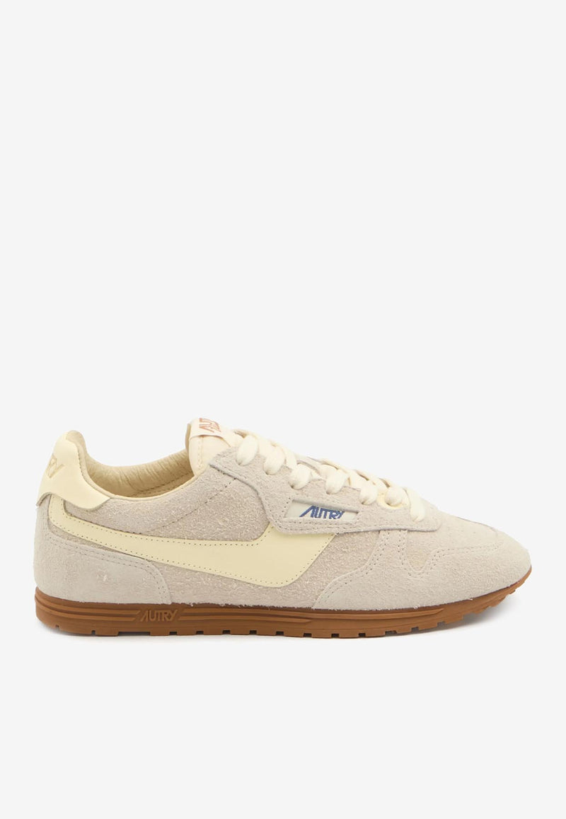 Autry Windspin Suede and Leather Low-Top Sneakers Beige WSLWUB_01