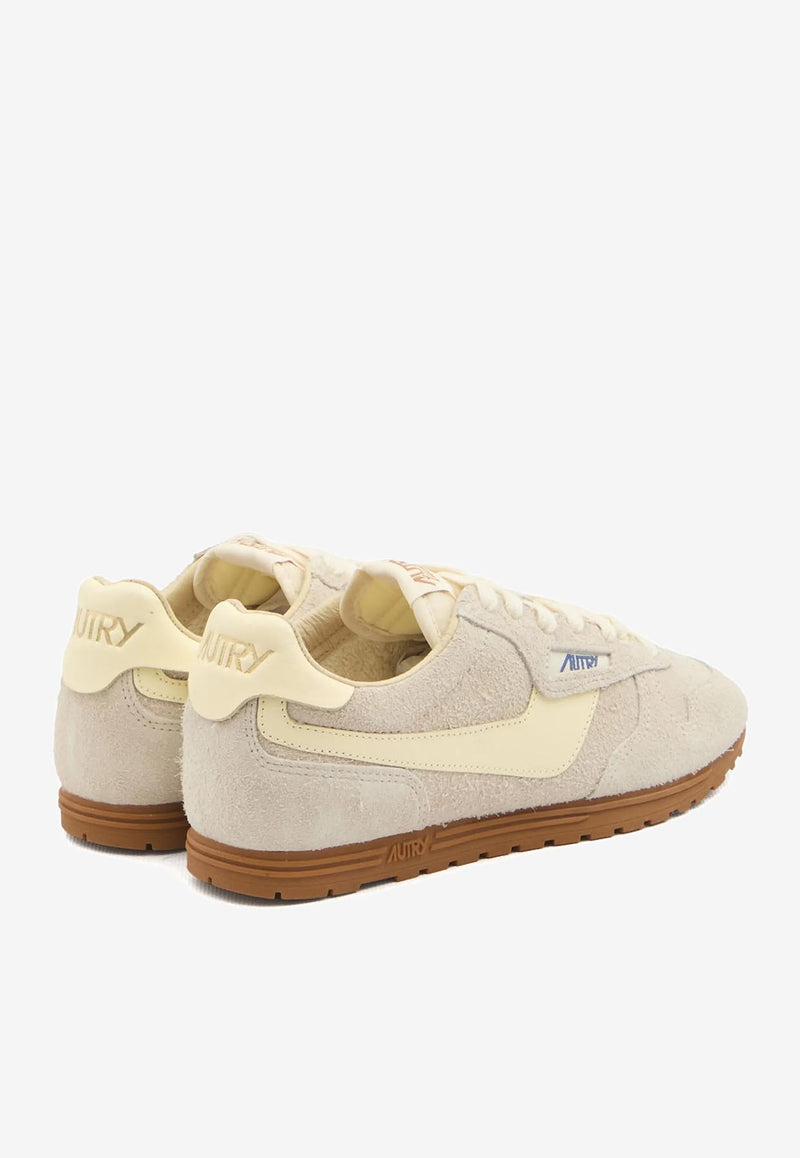 Autry Windspin Suede and Leather Low-Top Sneakers Beige WSLWUB_01