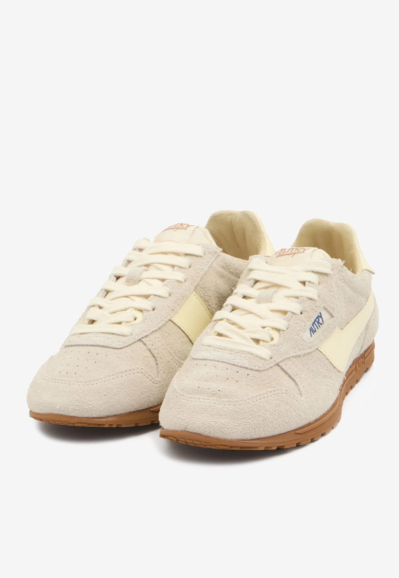 Autry Windspin Suede and Leather Low-Top Sneakers Beige WSLWUB_01