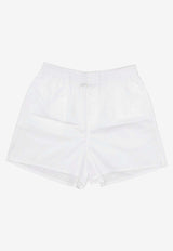 La Rose Button-Up Mini Shorts White PS002001_WHITE