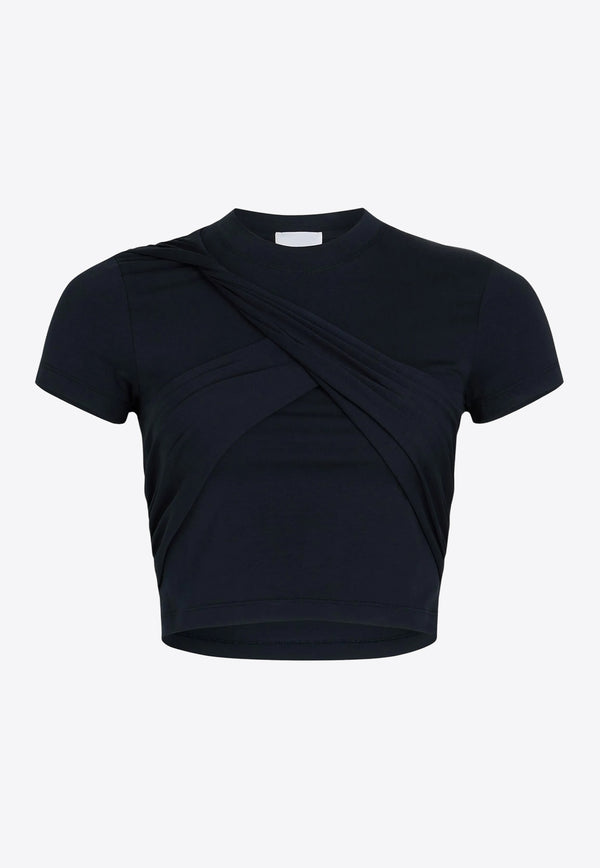 Patou Draped Cropped T-shirt Navy JE1619972_699N