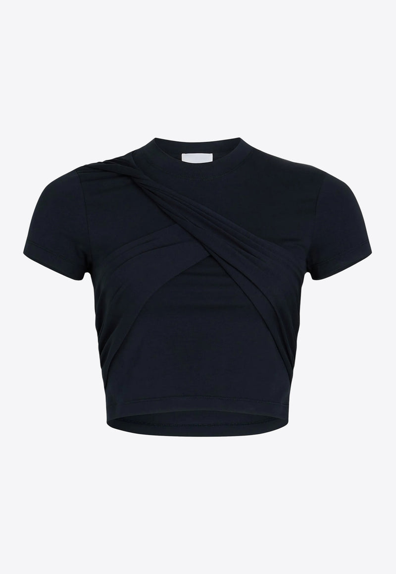 Patou Draped Cropped T-shirt Navy JE1619972_699N