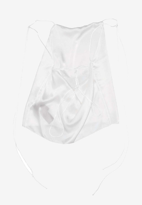 Ann Demeulemeester Heda Open Back Satin Top White B0012431FA134_002