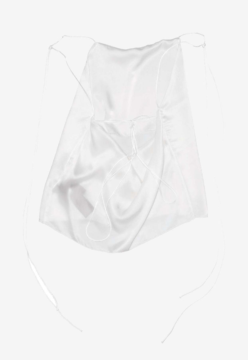 Ann Demeulemeester Heda Open Back Satin Top White B0012431FA134_002