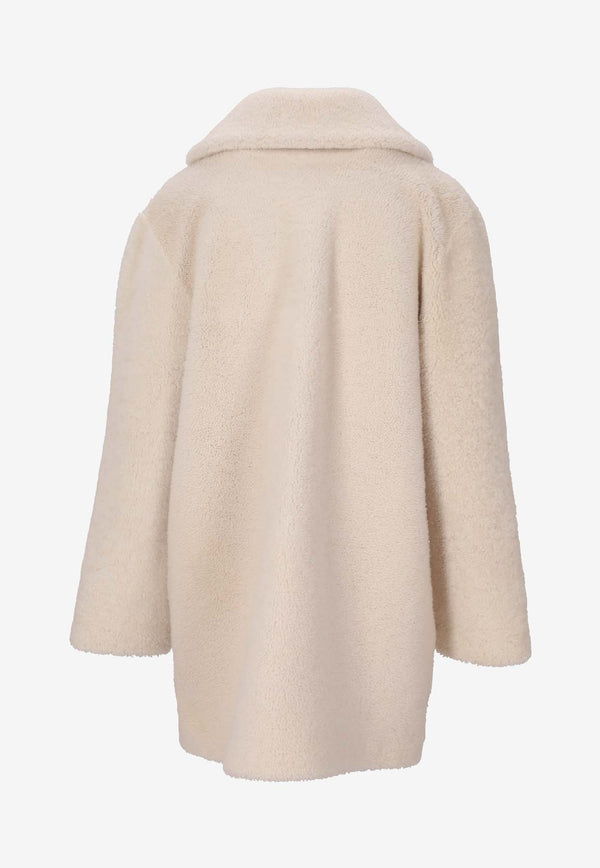 La Rose Single-Breasted Fur Coat Cream 1559B_PANNA