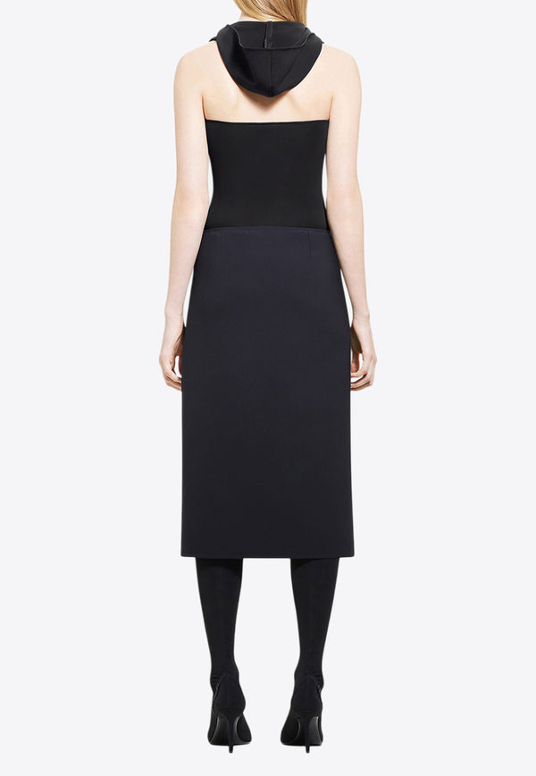 Courrèges Hooded Halterneck Bodysuit  Black 424JBD108PL0159_9999