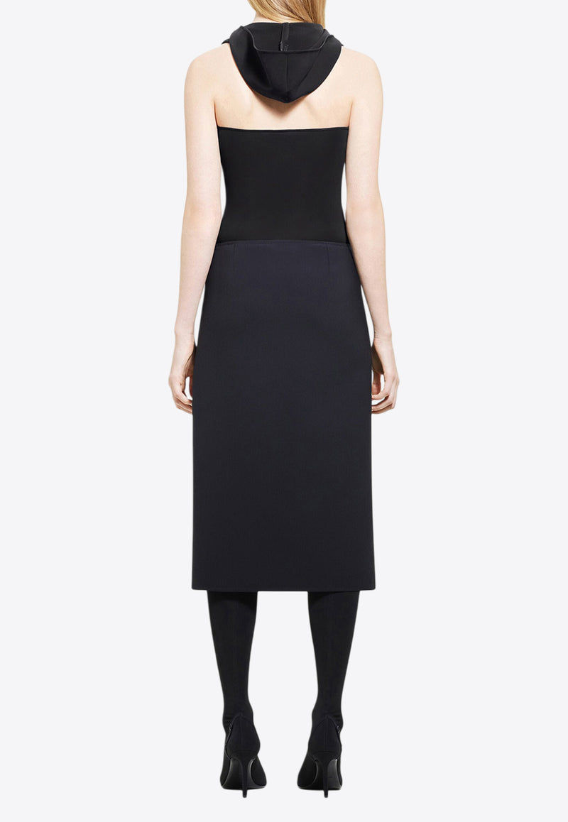 Courrèges Hooded Halterneck Bodysuit  Black 424JBD108PL0159_9999