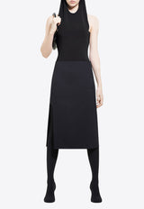 Courrèges Hooded Halterneck Bodysuit  Black 424JBD108PL0159_9999