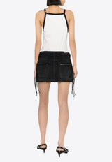 Courrèges Logo Embroidered Tank Top White 124JDE067JS0070_0098