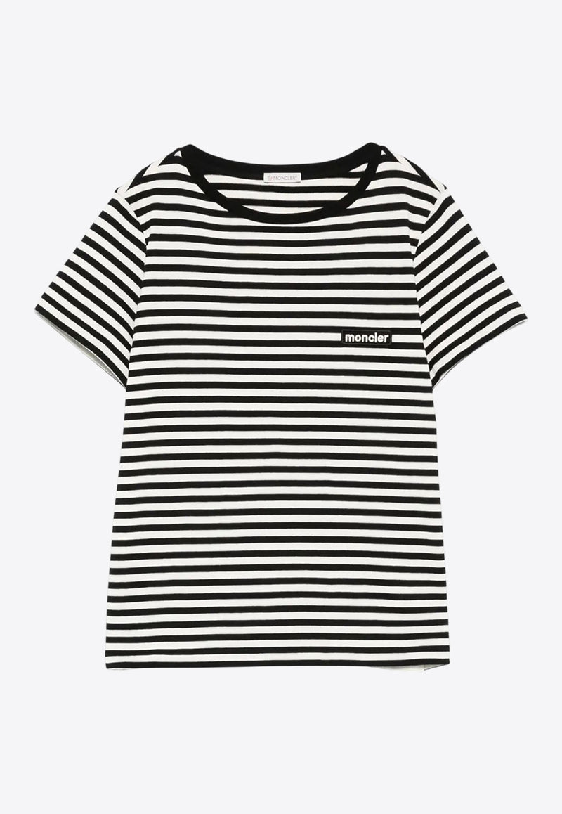 Moncler Striped Logo T-shirt Monochrome K10938C0004989AZC_F09