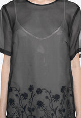 P.A.R.O.S.H Sorgente Floral Embroidered Dress Black D726012SORGENTE_013