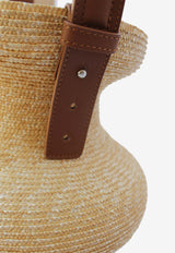 La Rose Leather Trim Vase Beige P22CAT_96