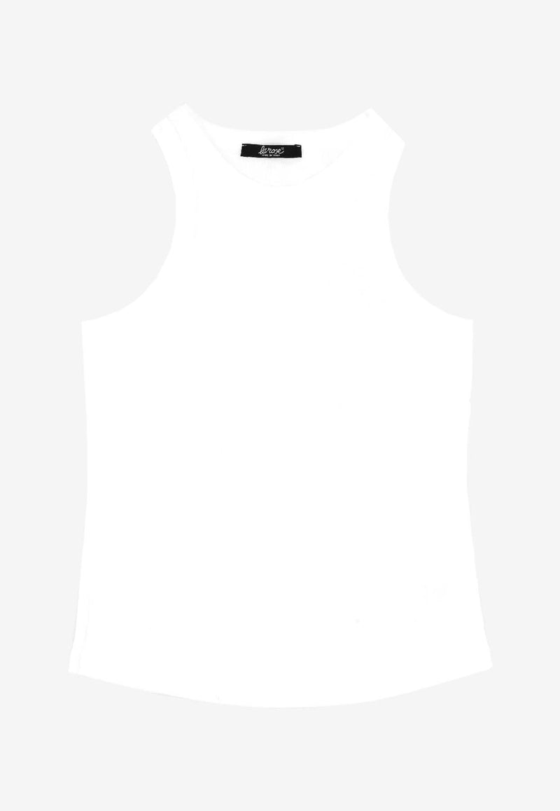 La Rose Essential Ribbed Tank Top White TP002007_WHITE