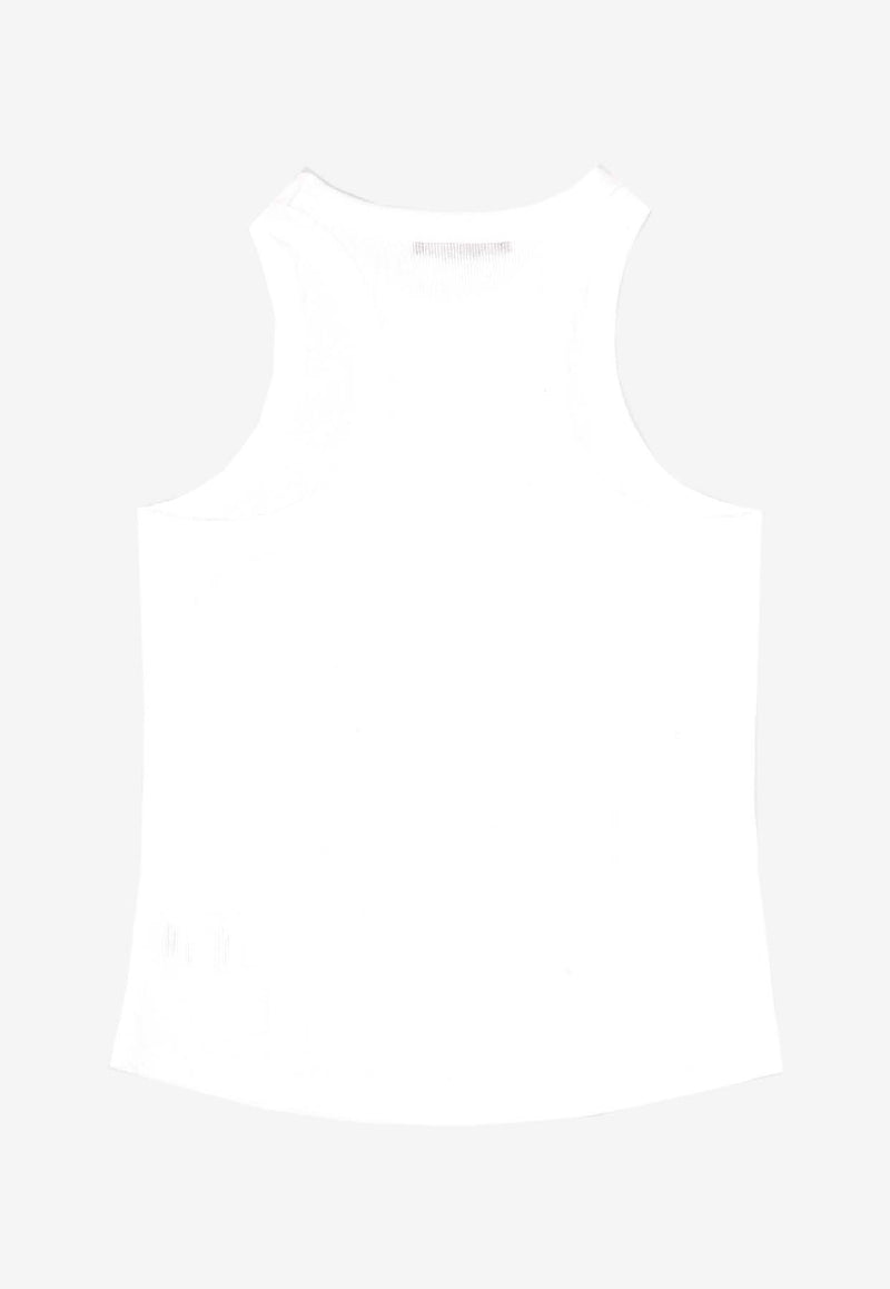 La Rose Essential Ribbed Tank Top White TP002007_WHITE