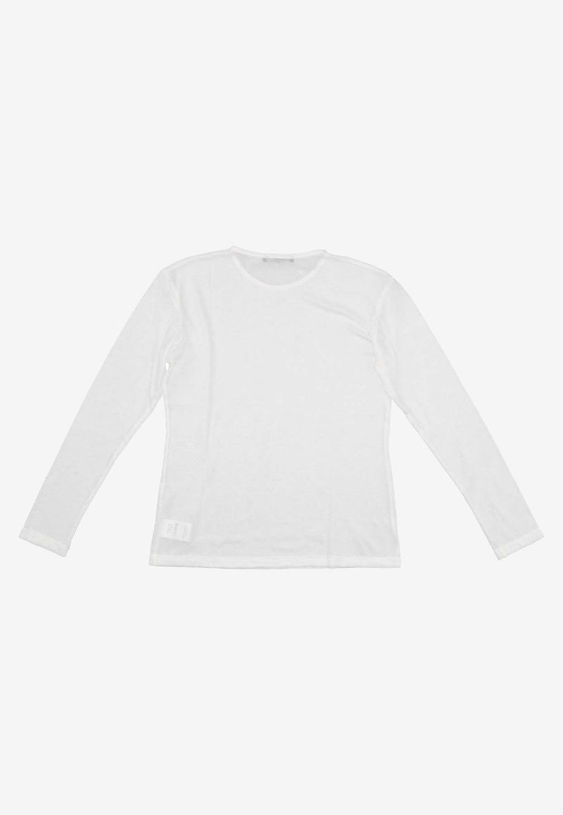 La Rose Long-Sleeved Jersey T-shirt White TS001008LISCIO_WHITE