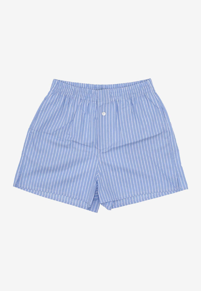 La Rose Striped Mini Shorts Light Blue PS002001_WHITE STRIPES