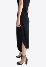 Lemaire Twisted-Hem Midi Dress Black DR1106LJ1034_BK999