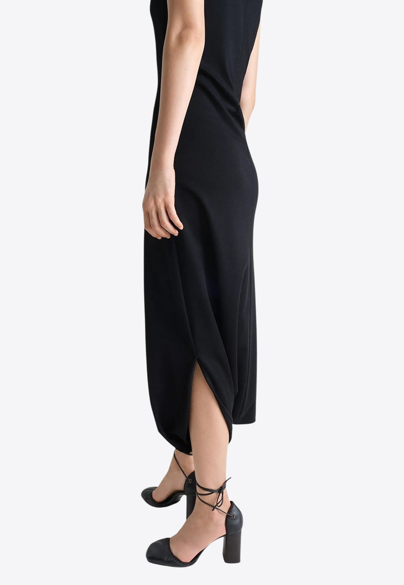 Lemaire Twisted-Hem Midi Dress Black DR1106LJ1034_BK999