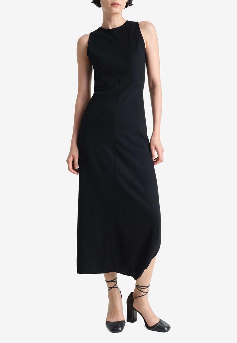 Lemaire Twisted-Hem Midi Dress Black DR1106LJ1034_BK999